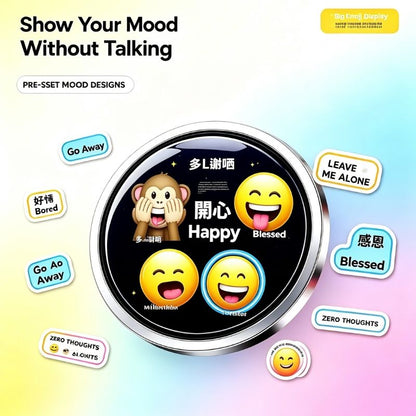 Daily Pin Badge | Smart LED Digital Badge | Cyber‑Style Wearable Pin with 6 Preset Emojis