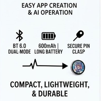 Smart LED Digital Badge | Cyber-Style Pin | ACG Fans & Creators | Mood Badge