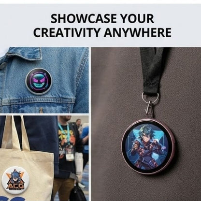 Smart LED Digital Badge | Cyber-Style Pin | ACG Fans & Creators | Mood Badge