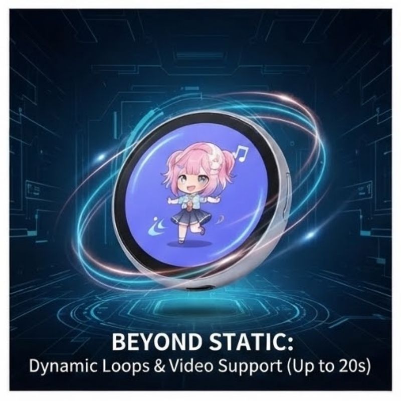 Smart LED Digital Badge | Cyber-Style Pin | ACG Fans & Creators | Mood Badge