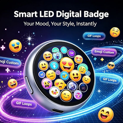 Smart LED Digital Badge | Cyber-Style Pin | ACG Fans & Creators | Mood Badge