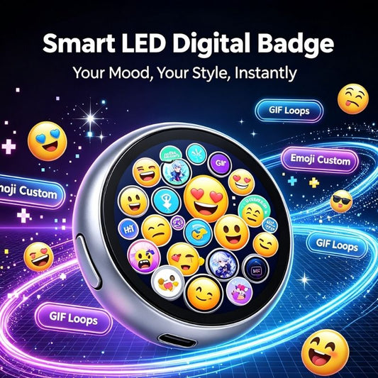 Smart LED Digital Badge | Cyber-Style Pin | ACG Fans & Creators | Mood Badge
