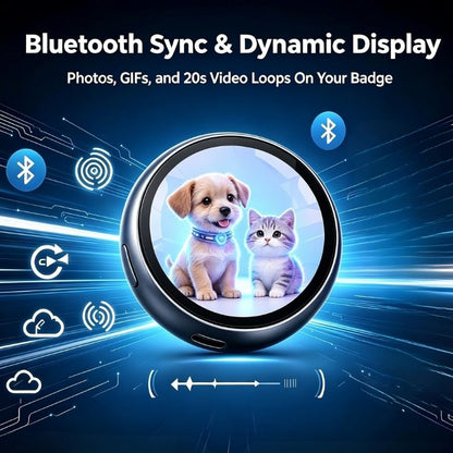 Smart LED Digital Badge | Cyber-Style Pin | ACG Fans & Creators | Mood Badge