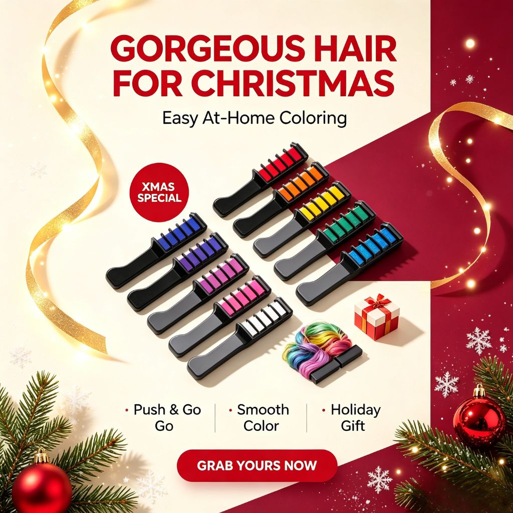 Temporary Hair Chalk Combs - 100% non-toxic, water-soluble, switch up your style instantly