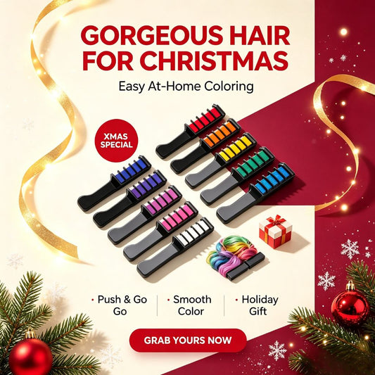 Temporary Hair Chalk Combs - 100% non-toxic, water-soluble, switch up your style instantly