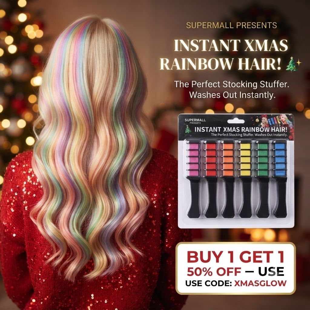 Temporary Hair Chalk Combs - 100% non-toxic, water-soluble, switch up your style instantly